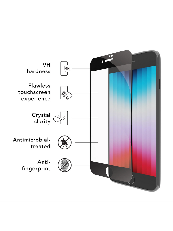 eco-shield - iPhone SE/8/7 - Black edge Screen Protection