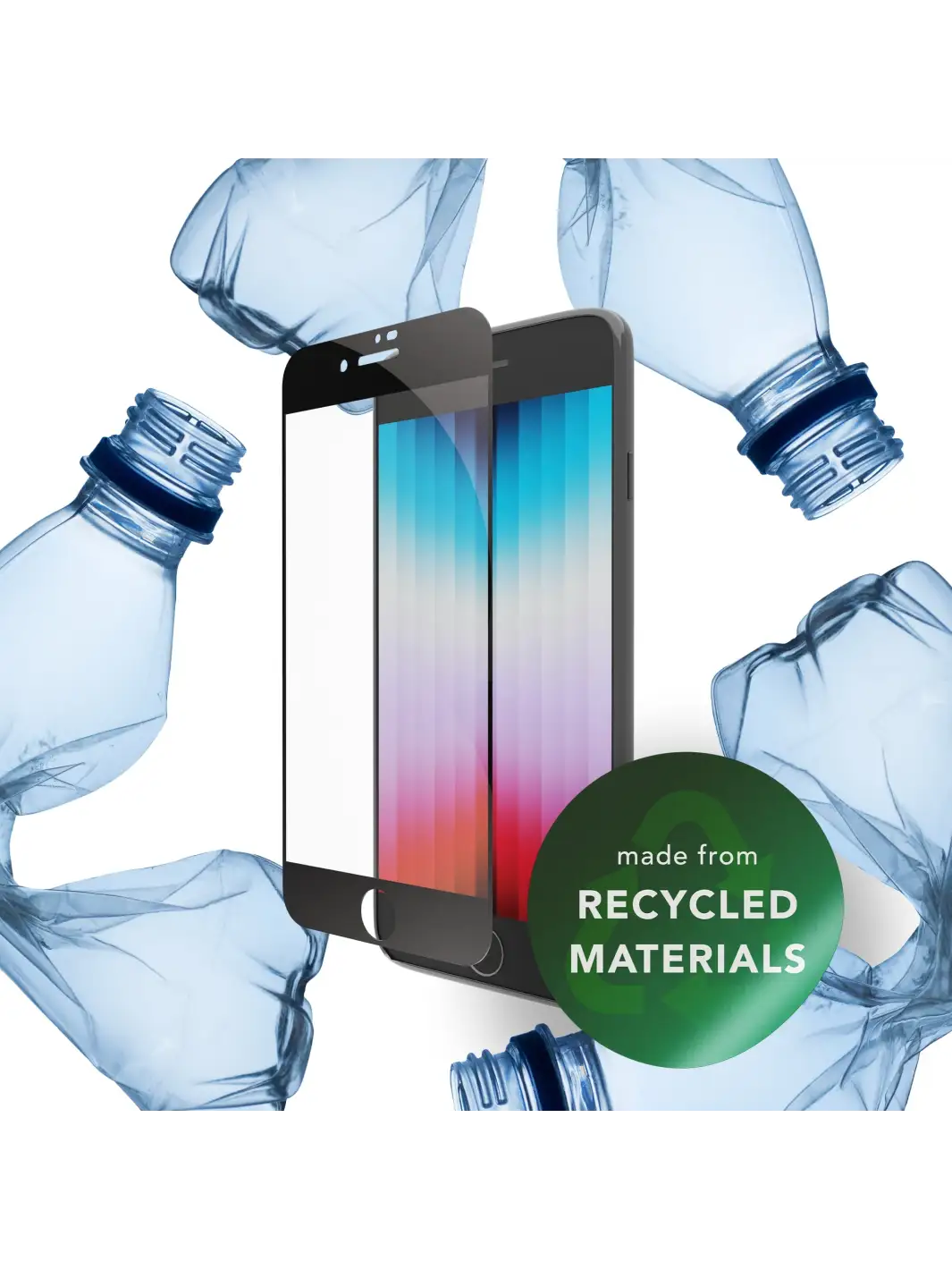eco-shield - iPhone SE/8/7 - Black edge Screen Protection