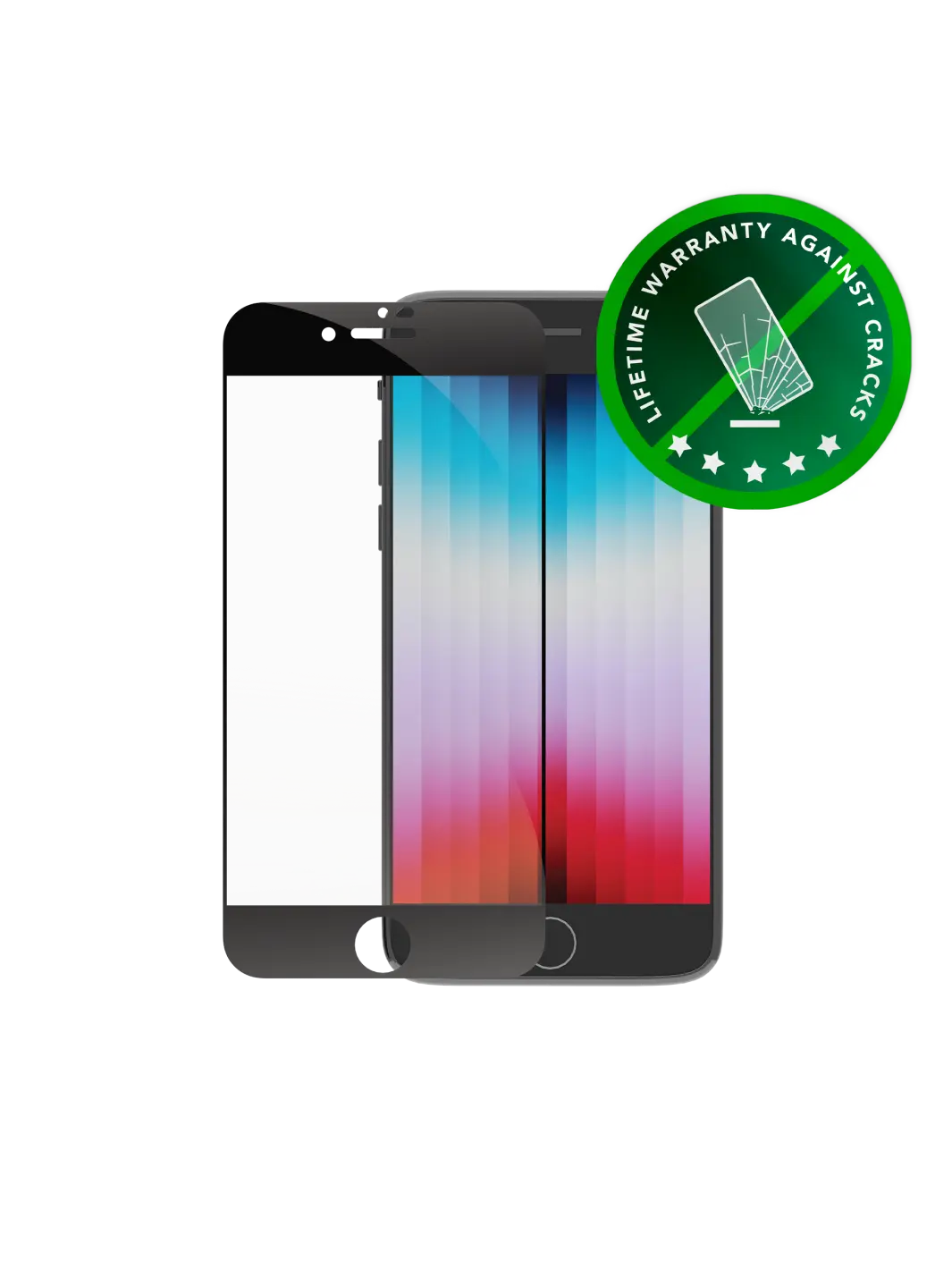 eco-shield - iPhone SE/8/7 - Black edge Screen Protection