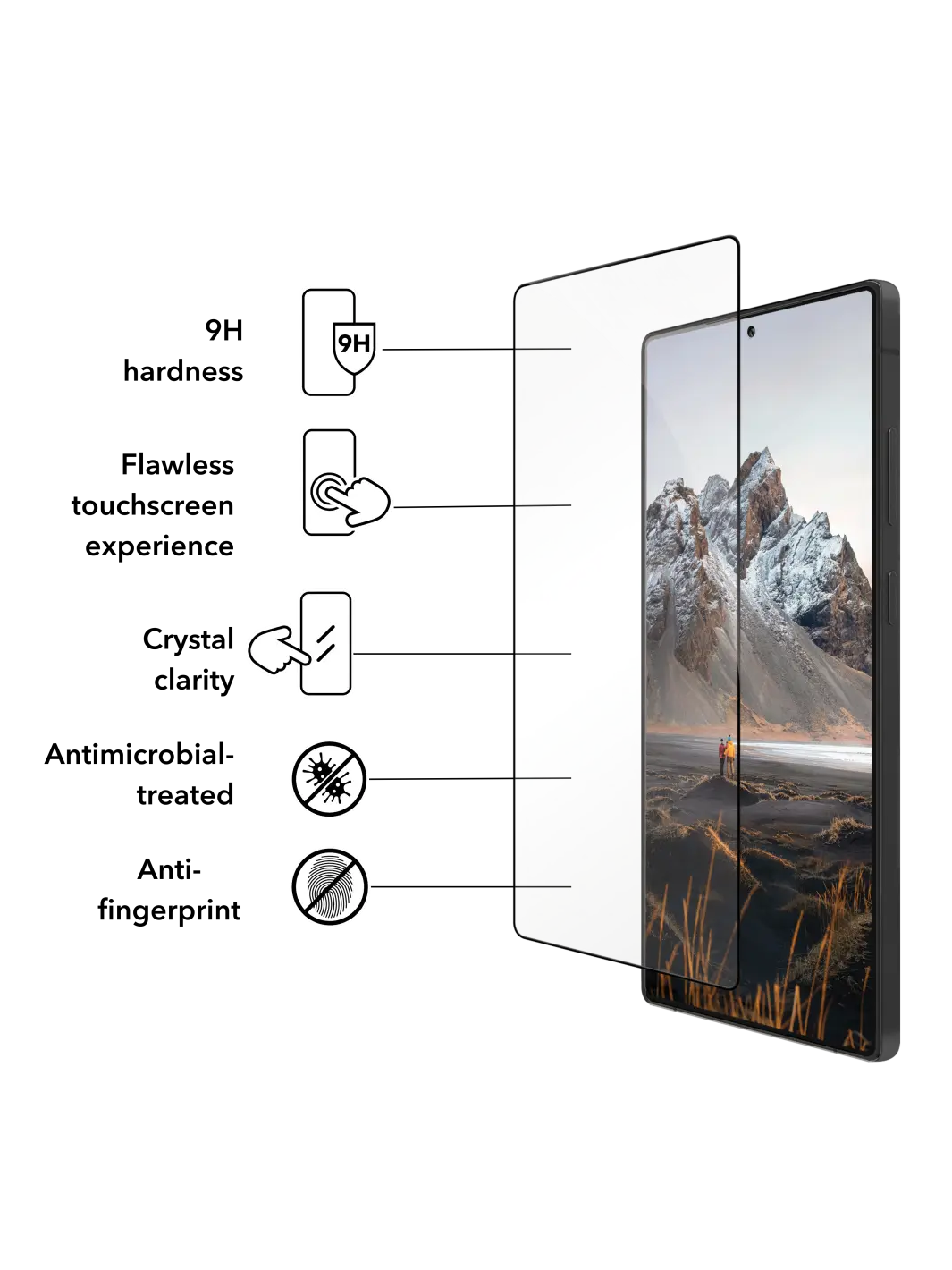 eco-shield D3O - Galaxy S25 Ultra - Black Edge Screen Protection