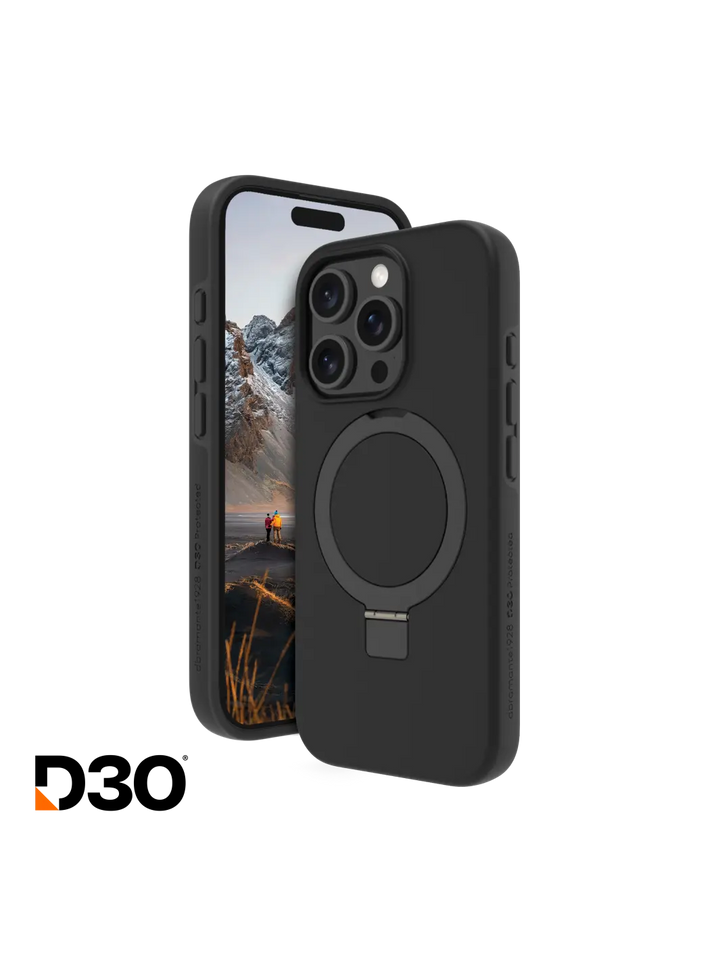 Iceland Ultra D3O MagSafe Kickstand - iPhone 16 Pro - Black Phone Case