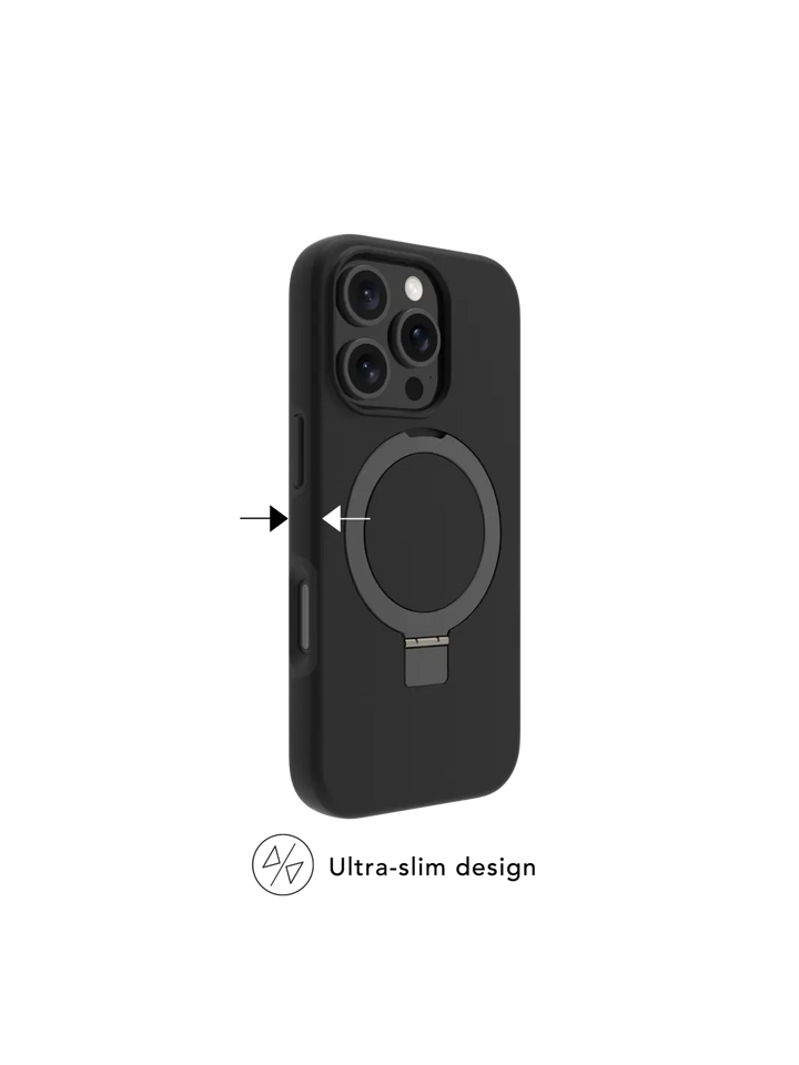 Iceland Ultra D3O MagSafe Kickstand - iPhone 16 - Black Phone Case