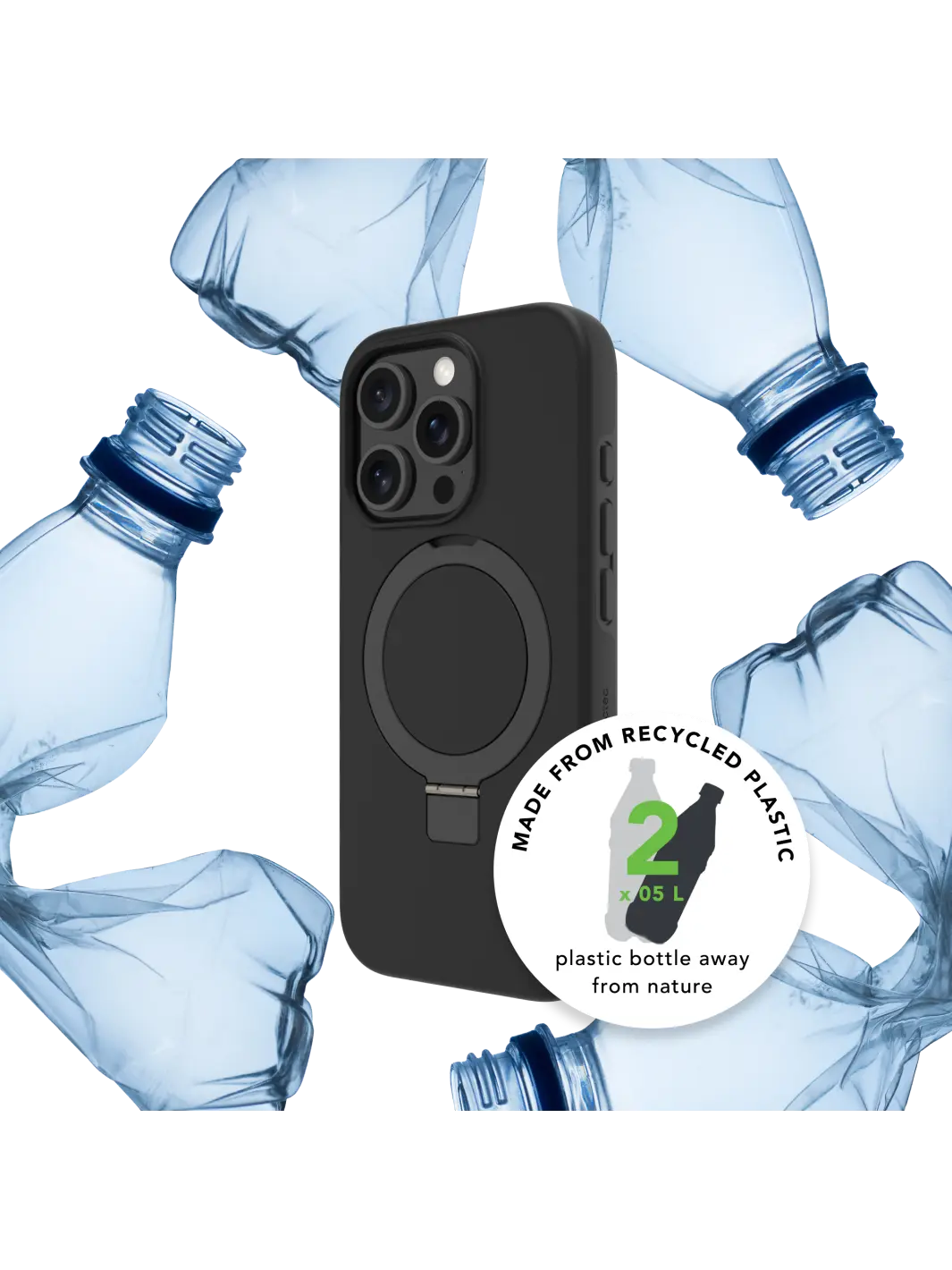 Iceland Ultra D3O MagSafe Kickstand - iPhone 16 - Black Phone Case