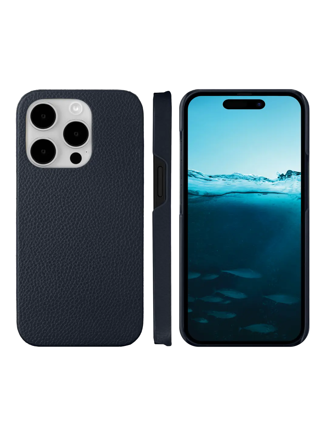 New York pebbled Pacific Blue iPhone 15 Pro Phone Cases