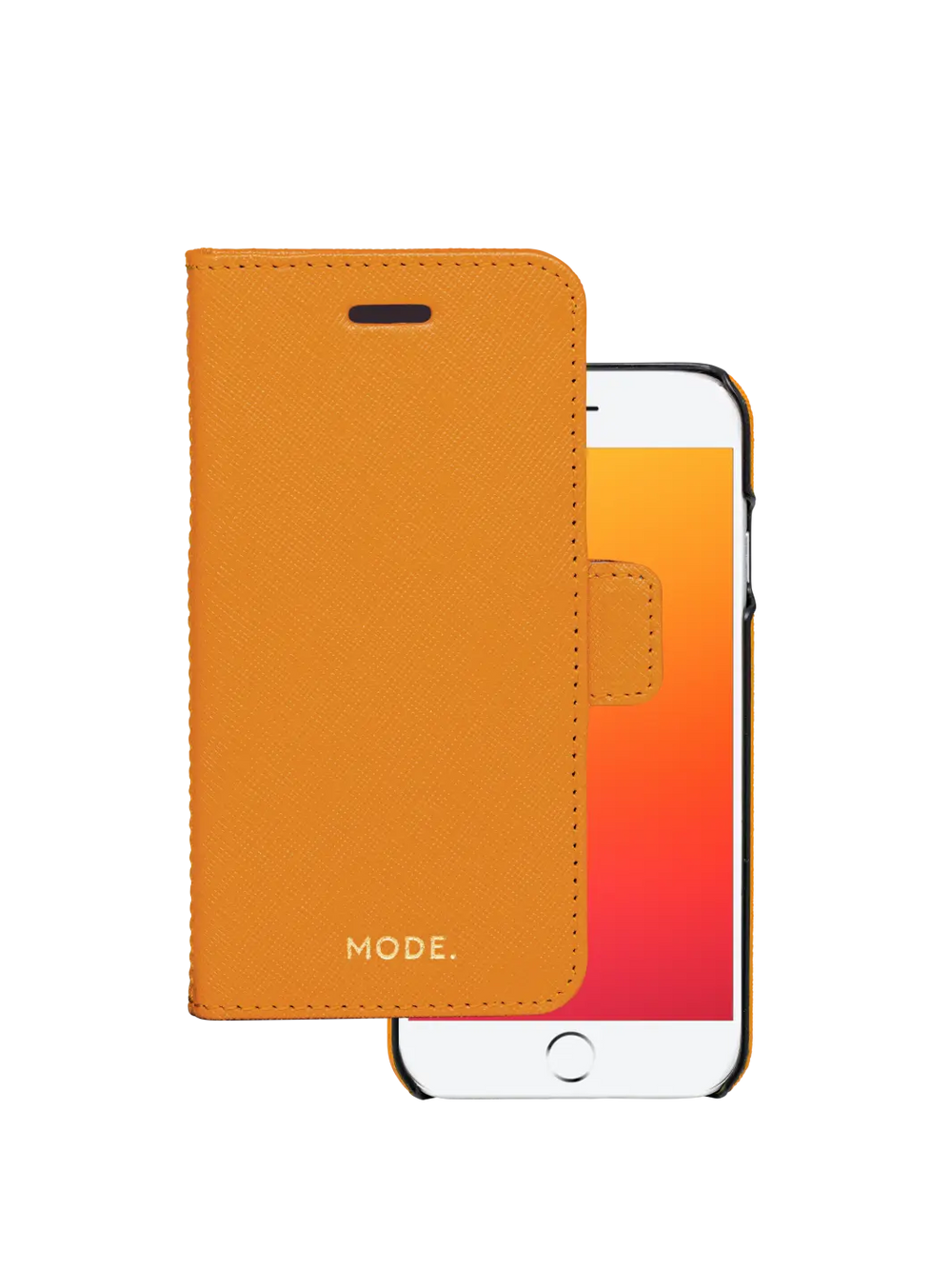 New York Saffiano Sunrise Orange iPhone SE 8 7 Phone Cases