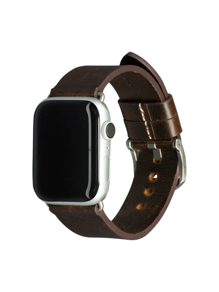 Bornholm Apple Watch strap#color_dark-brown-silver