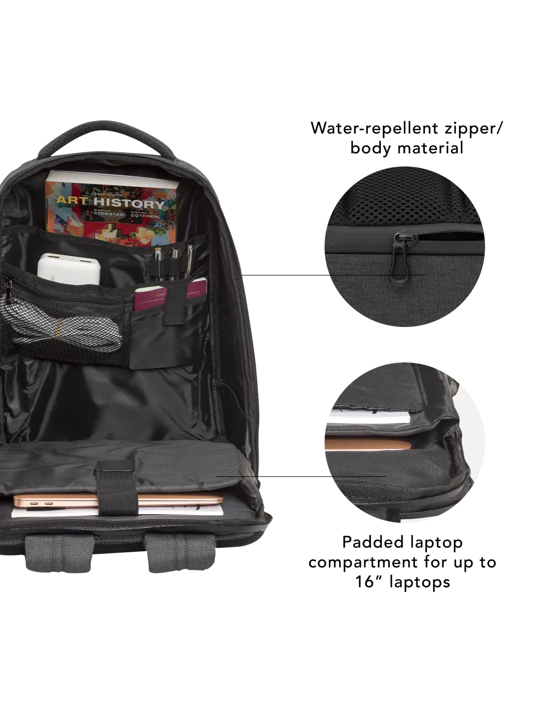 Charlottenborg - Recycled Backpack 16" - Charcoal Backpack