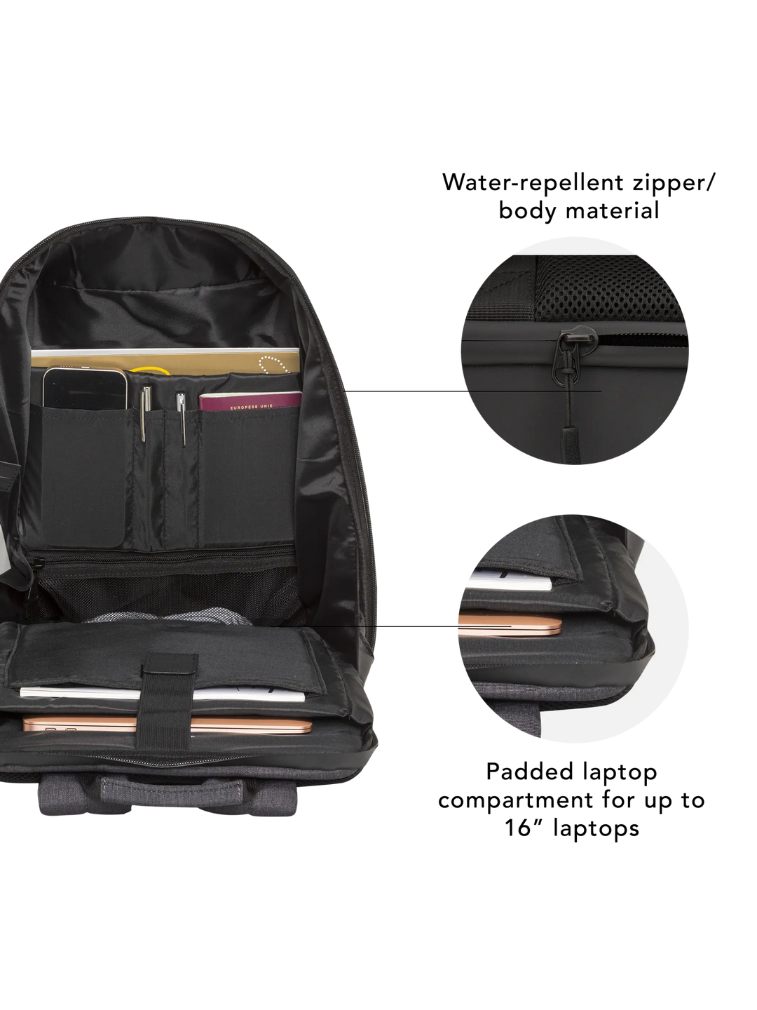 Helsingborg - Recycled Backpack 16" - Charcoal