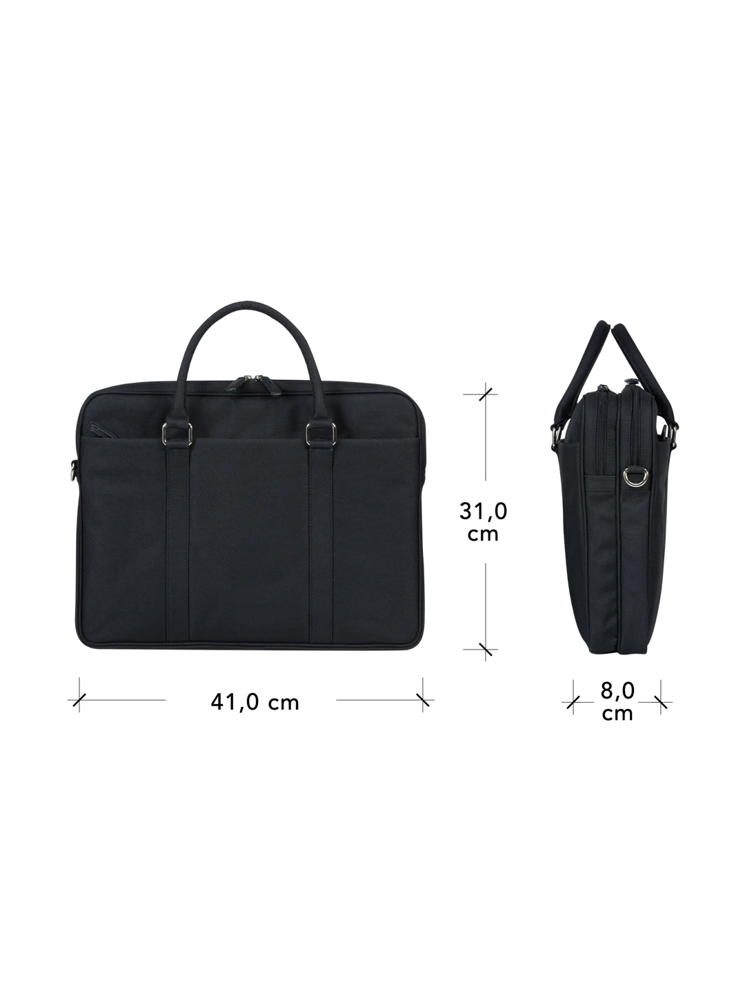 Ginza - 16” Duo Pocket Laptop Bag Recycled - Black