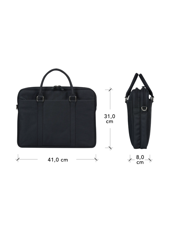 Ginza - 16” Duo Pocket Laptop Bag Recycled - Black