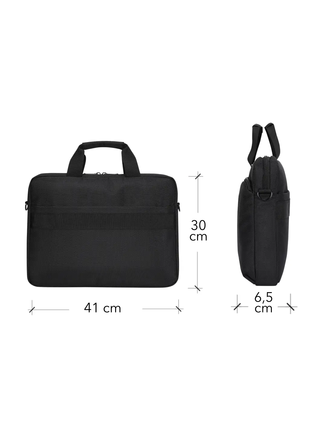 Santa Monica - 16" dokumentmappe af genbrugsmaterialer - Sort