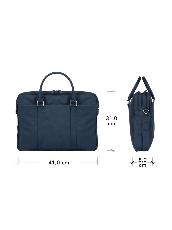 Ginza - 16” Duo Pocket Laptop Bag Recycled - Blue