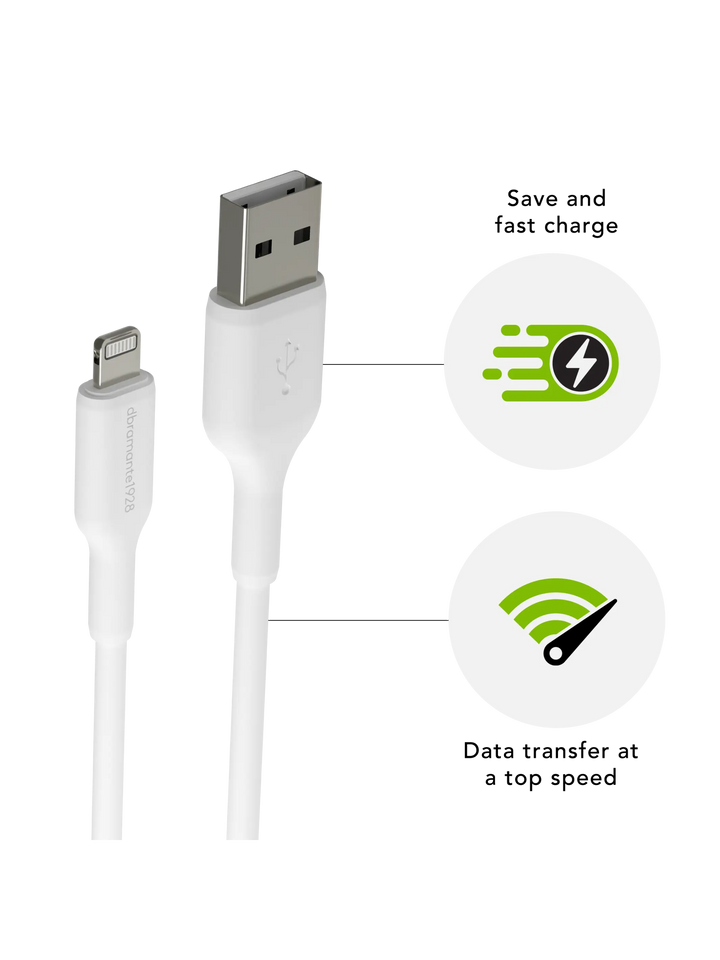 re-charge - Kabel 2m USB-A auf Lightning - Weiß