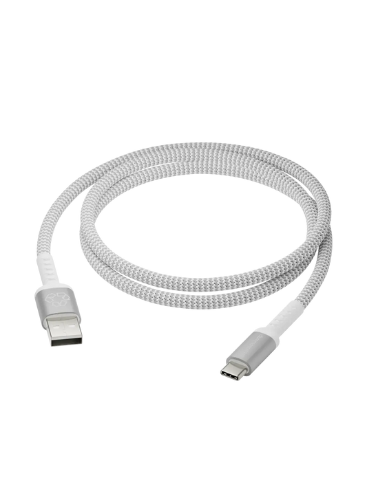 CABLES - BRAIDED White USB-A to USB-C 1.2m Cables