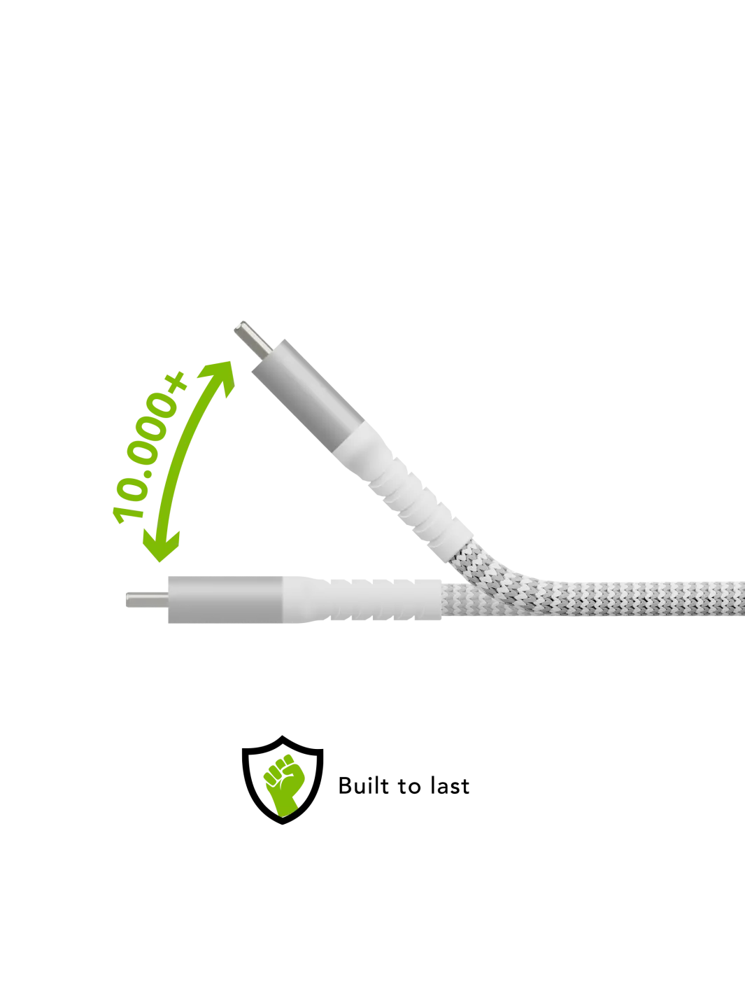 re-charge Pro - Braided Cable 1.2m USB-A to Lightning - White