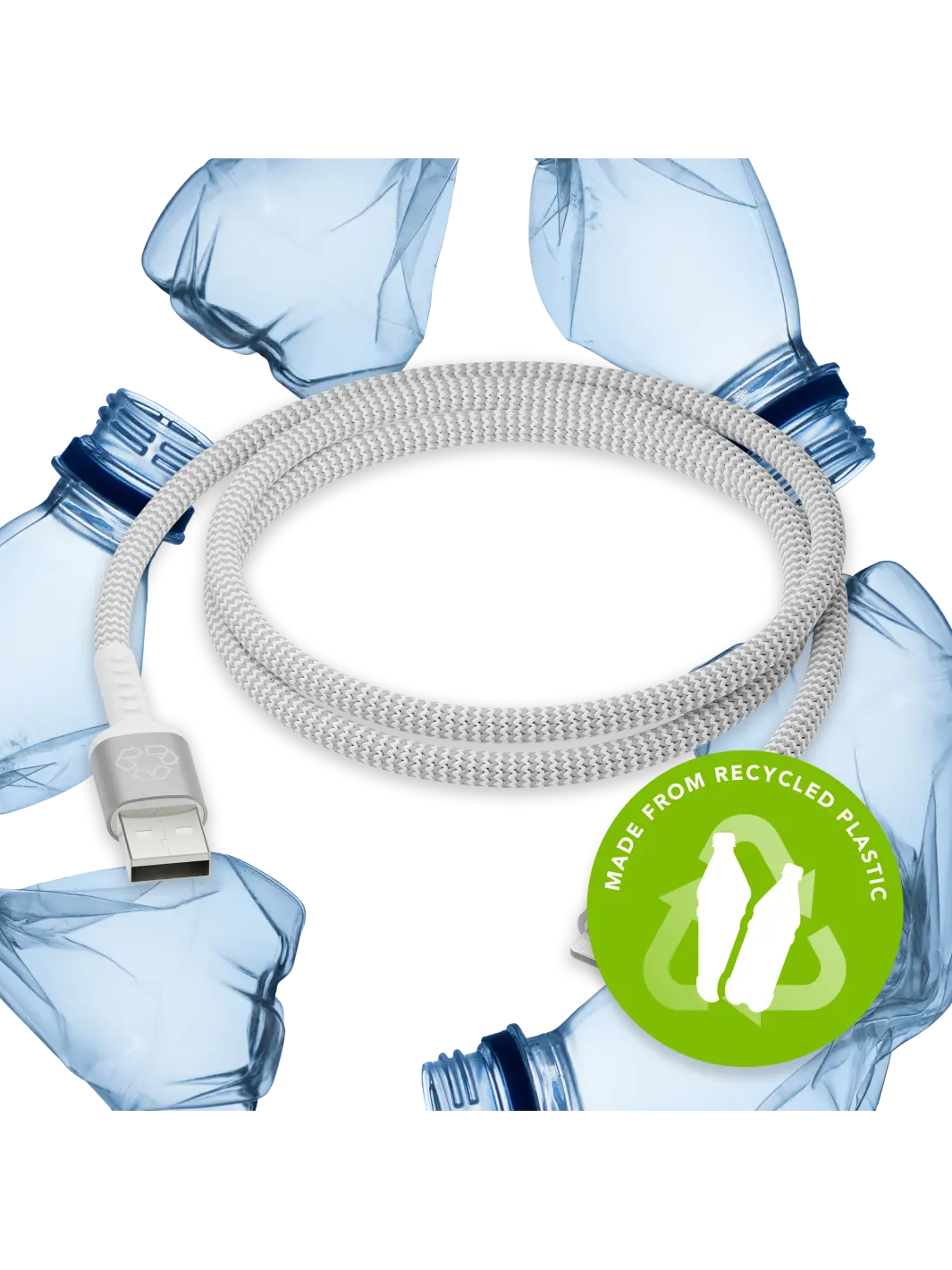 re-charge Pro - Braided Cable 1.2m USB-A to Lightning - White