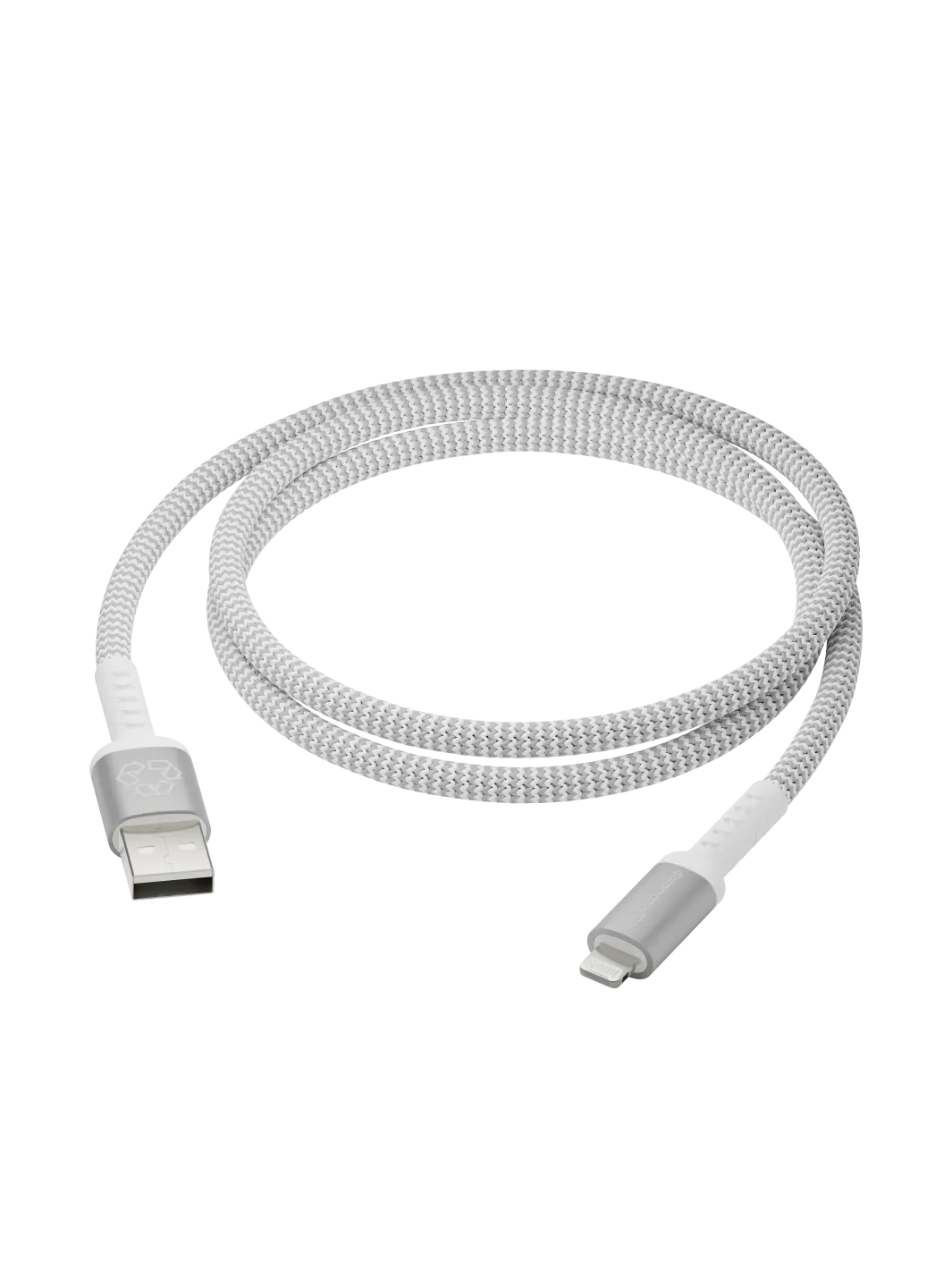 re-charge Pro - Braided Cable 1.2m USB-A to Lightning - White