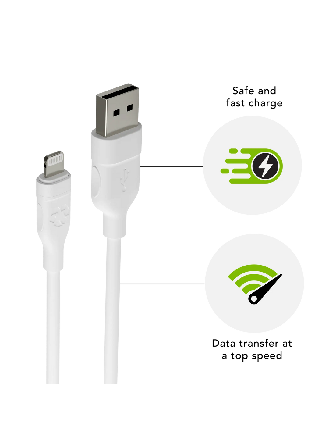 re-charge Pro - Cable 1.2m USB-A to Lightning -White