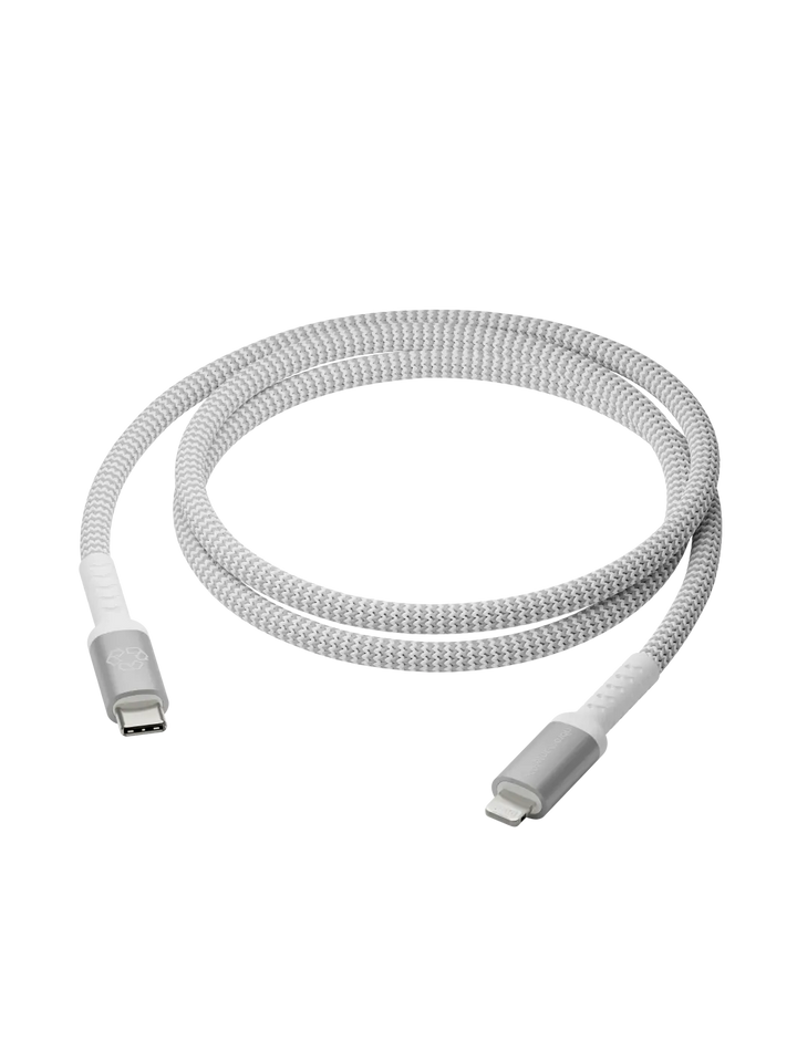 CABLES - BRAIDED White USB-C to Lightning 1.2m Cables