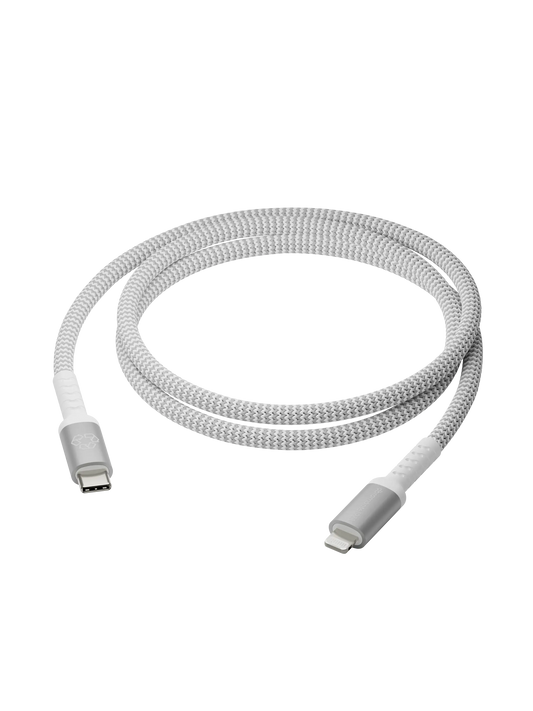 re-charge Pro - Flettet kabel 1,2 m USB-C til Lightning - Hvid