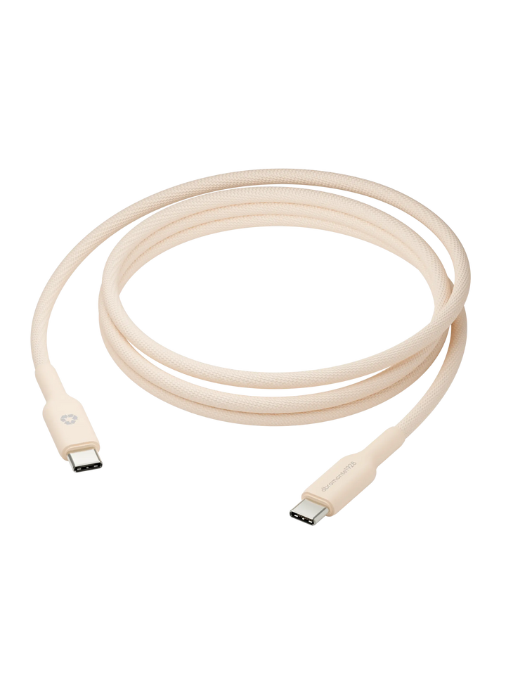 re-charge - Braided Cable 1.5m USB-C to USB-C 60W - Beige Cables