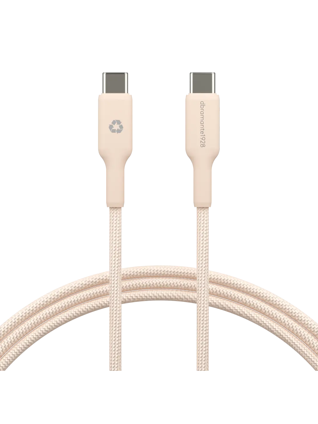 re-charge - Geflochtenes Kabel 1,5m USB-C zu USB-C 60W - Beige