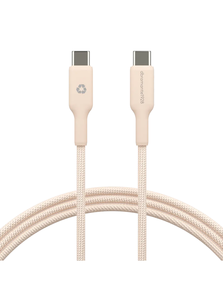 re-charge - Geflochtenes Kabel 1,5m USB-C zu USB-C 60W - Beige