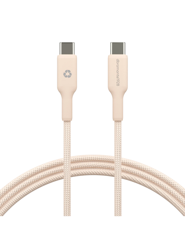 re-charge - Braided Cable 1.5m USB-C to USB-C 60W - Beige Cables