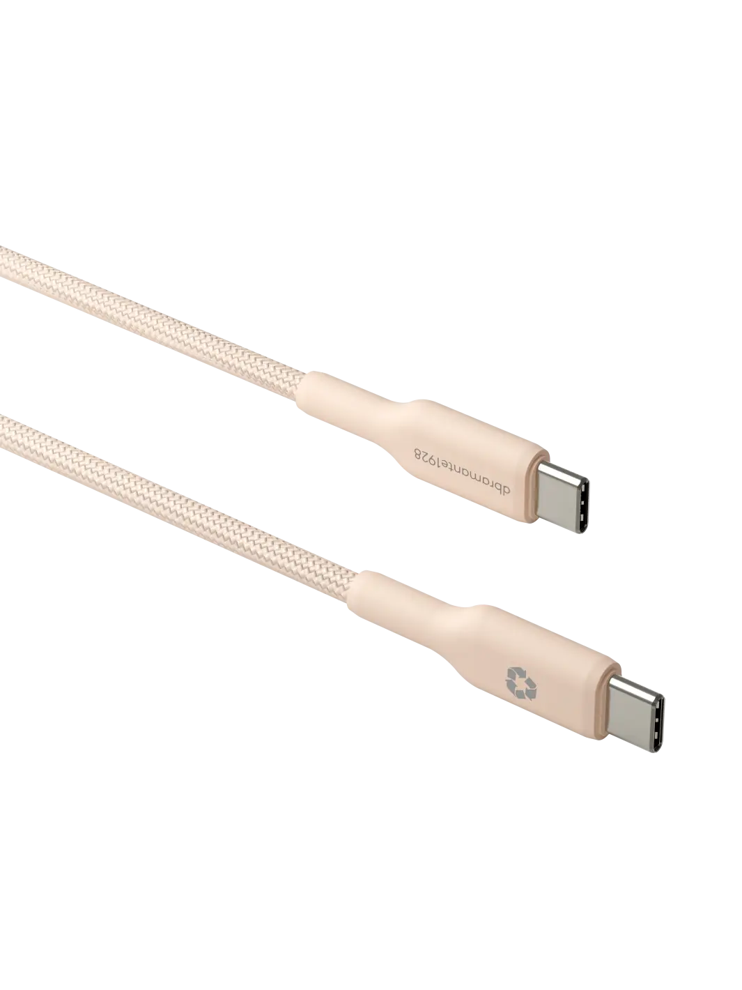 re-charge - Geflochtenes Kabel 1,5m USB-C zu USB-C 60W - Beige