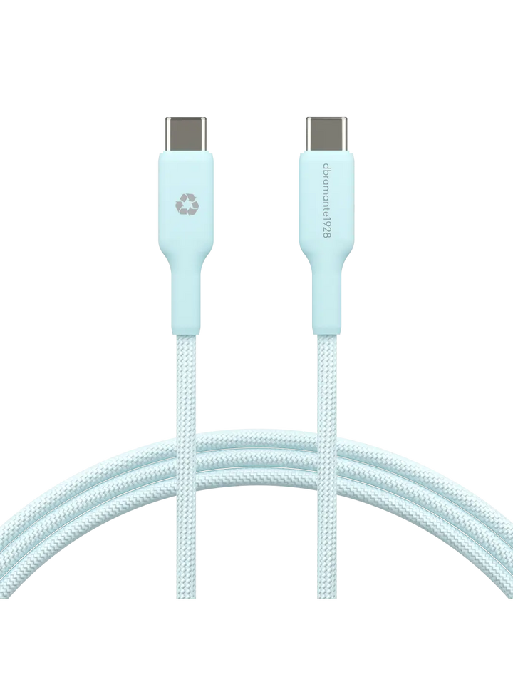 re-charge - Geflochtenes Kabel 1,5m USB-C zu USB-C 60W - Blau