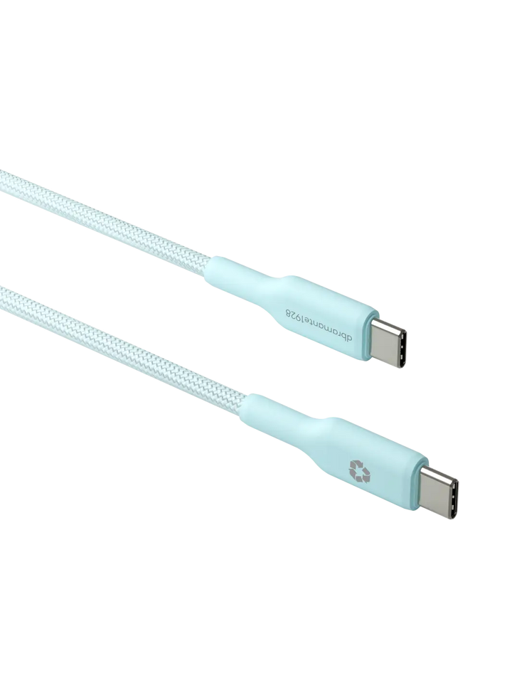 re-charge - Geflochtenes Kabel 1,5m USB-C zu USB-C 60W - Blau