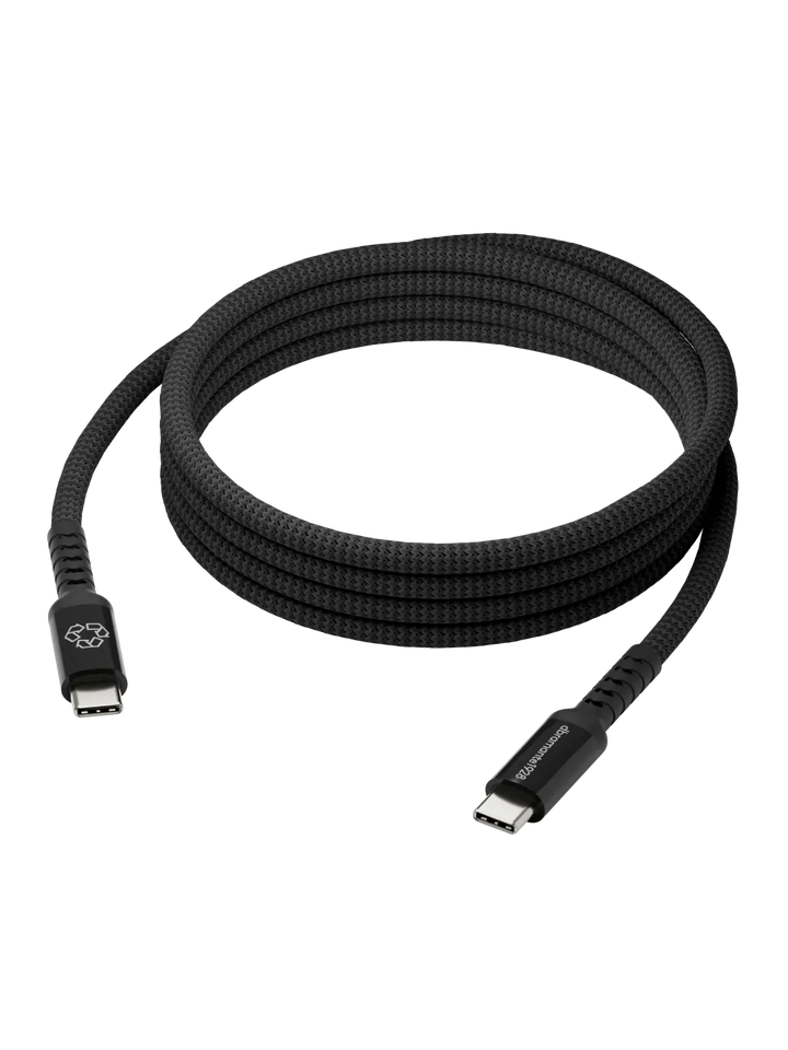 re-charge IT - Cable - Braided - 2m USB-C/USB-C 100W - Black Cable