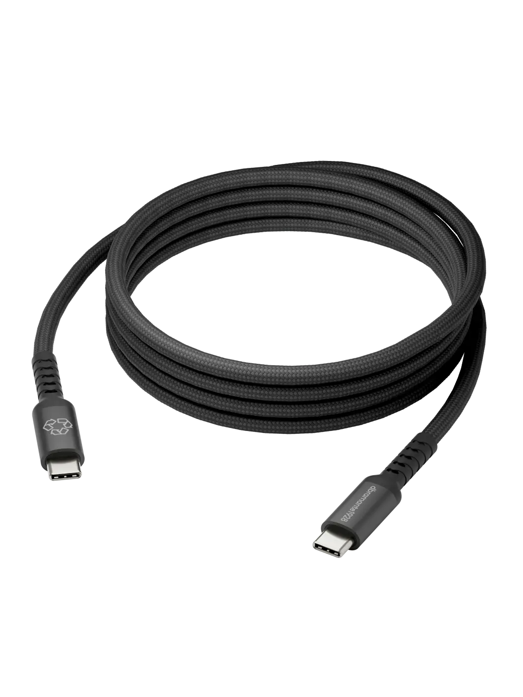 re-charge IT - Cable - Braided - 2m USB-C/USB-C 100W - Black Cable