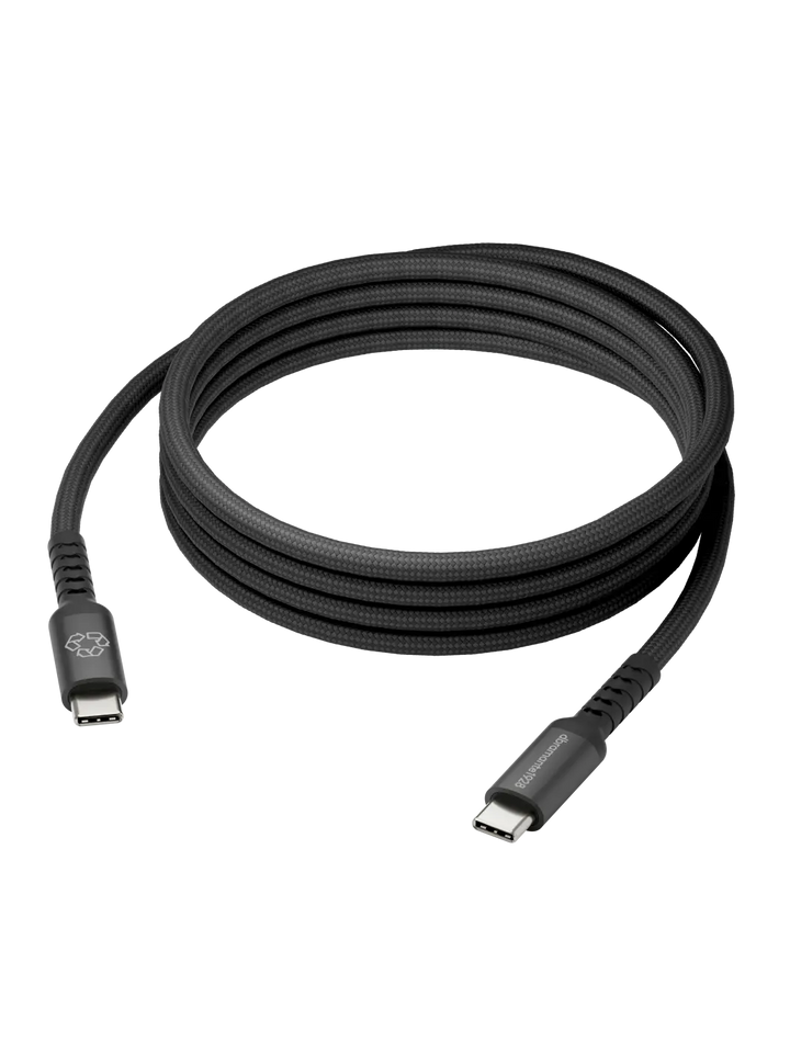 re-charge IT - Cable - Braided - 2m USB-C/USB-C 100W - Black Cable