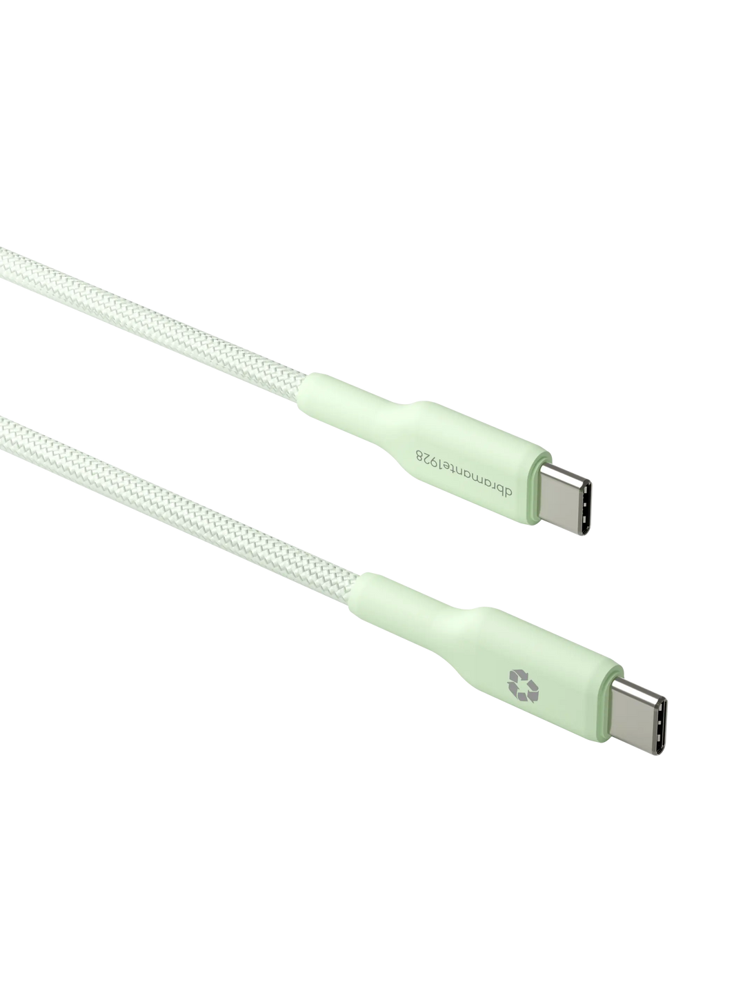 re-charge - Braided Cable 1.5m USB-C to USB-C 60W - Green Cables