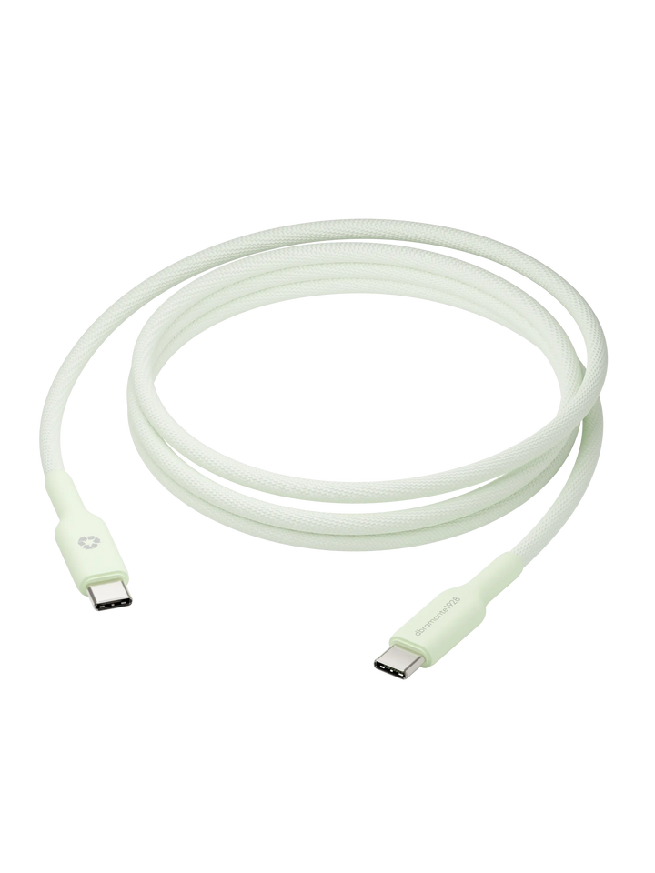 re-charge - Braided Cable 1.5m USB-C to USB-C 60W - Green Cables