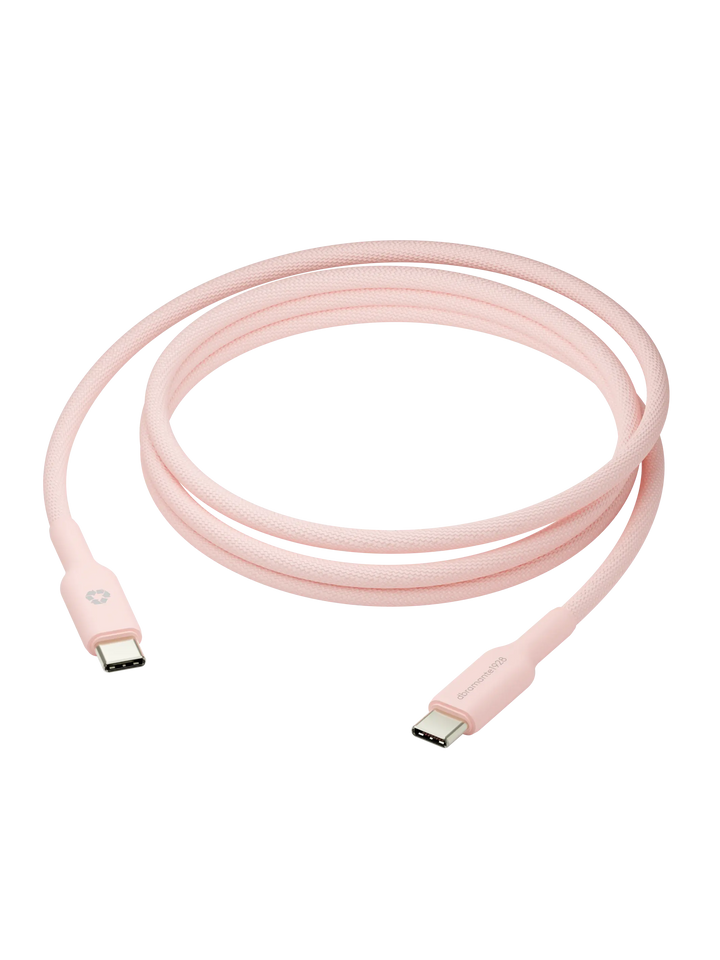 re-charge - Braided Cable 1.5m USB-C to USB-C 60W - Pink Cables
