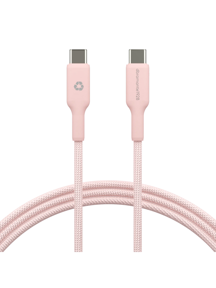 re-charge - Braided Cable 1.5m USB-C to USB-C 60W - Pink Cables
