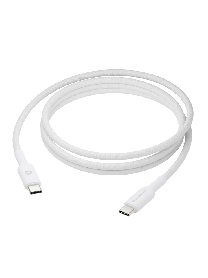 re-charge - Geflochtenes Kabel 1,5m USB-C zu USB-C 60W - Weiß