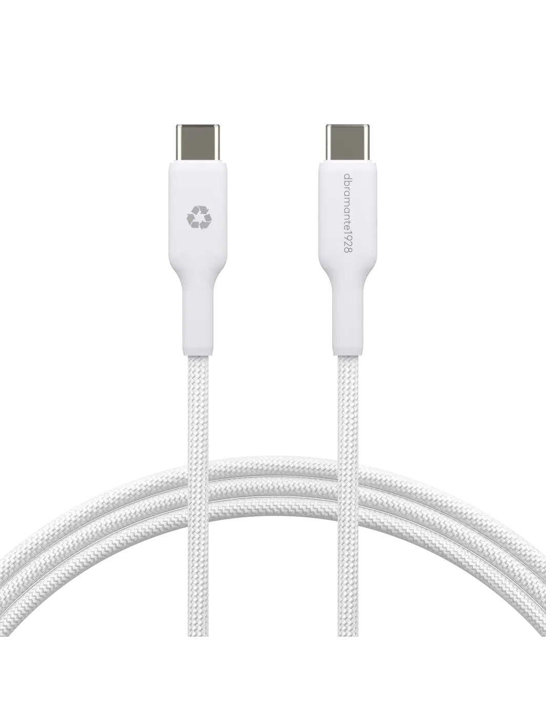 re-charge - Geflochtenes Kabel 1,5m USB-C zu USB-C 60W - Weiß
