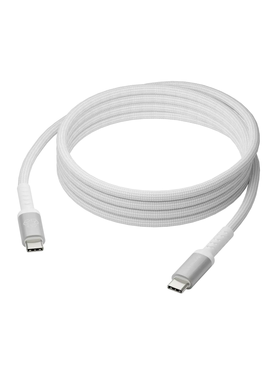 re-charge IT - Cable - Braided - 2m USB-C/USB-C 100W - White Cable