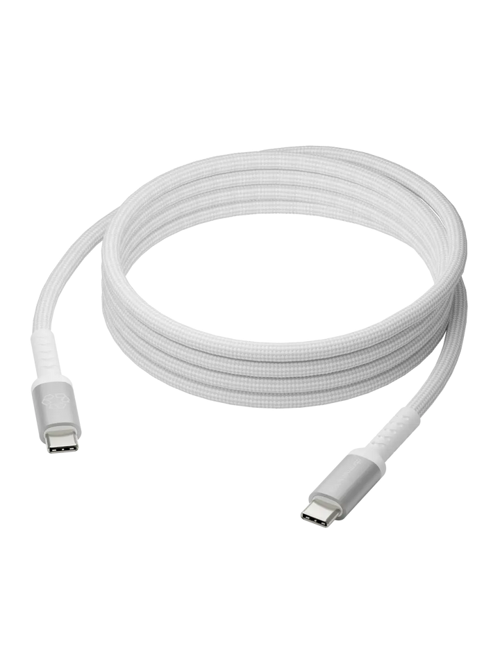 re-charge IT - Cable - Braided - 2m USB-C/USB-C 100W - White Cable