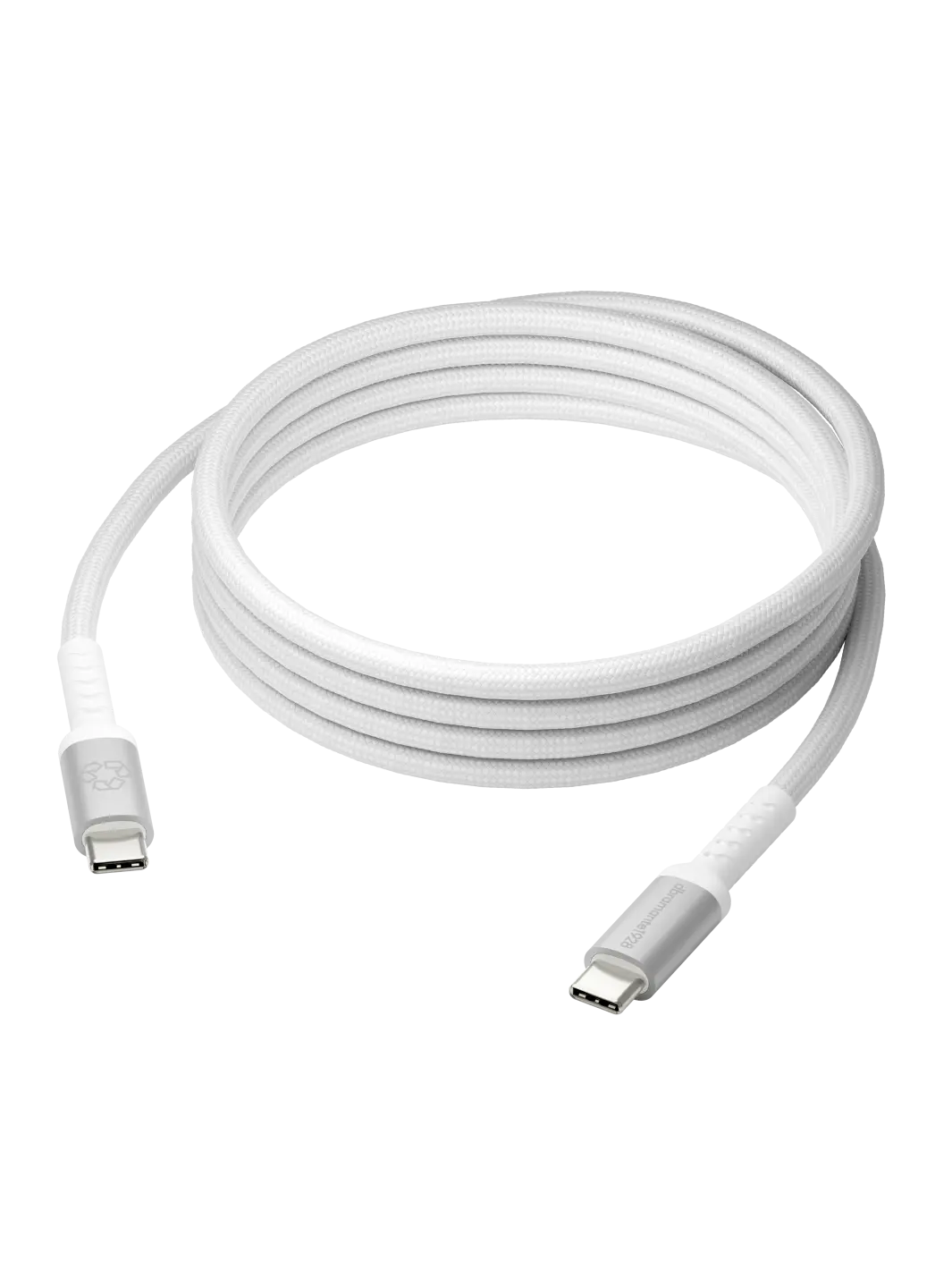 re-charge IT - Cable - Braided - 2m USB-C/USB-C 100W - White Cable
