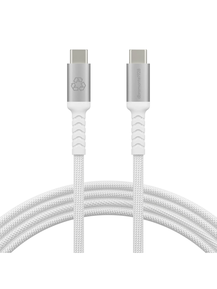 re-charge IT - Cable - Braided - 2m USB-C/USB-C 100W - White Cable
