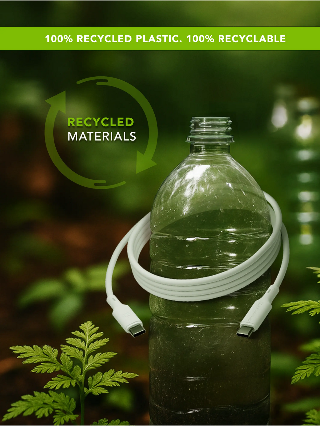 re-charge IT - Cable - 2m USB-C/USB-C 100W - White Cable