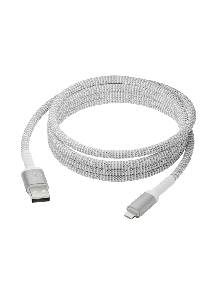 CABLES - BRAIDED White USB-A to Lightning 2.0m Cables