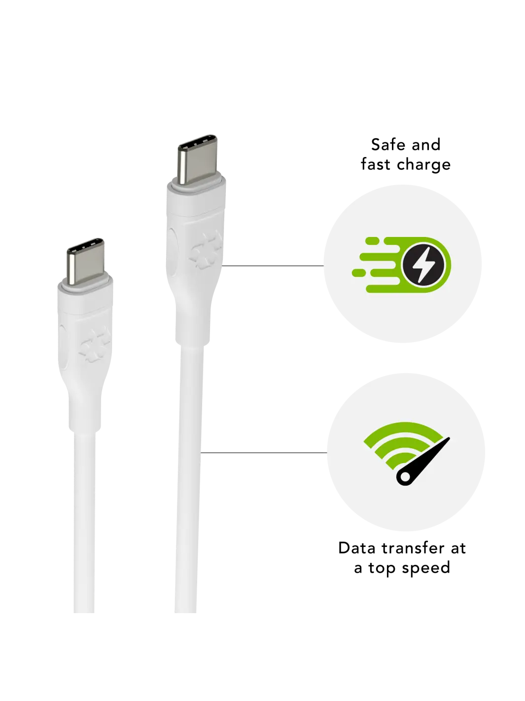 CABLES - STANDARD White USB-C to USB-C 2.5m Cables