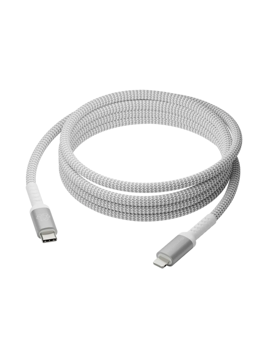 CABLES - BRAIDED White USB-C to Lightning 2.0m Cable