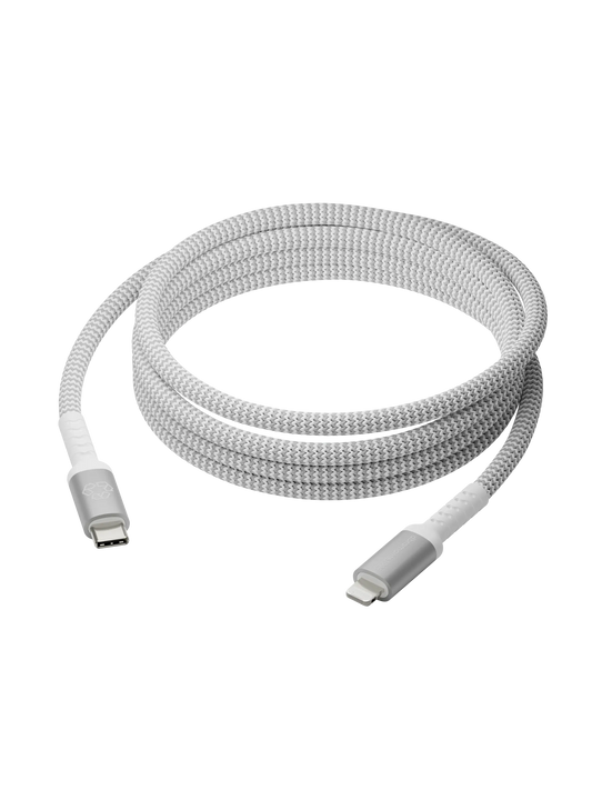 re-charge Pro - Braided Cable 2m USB-C to Lightning - White