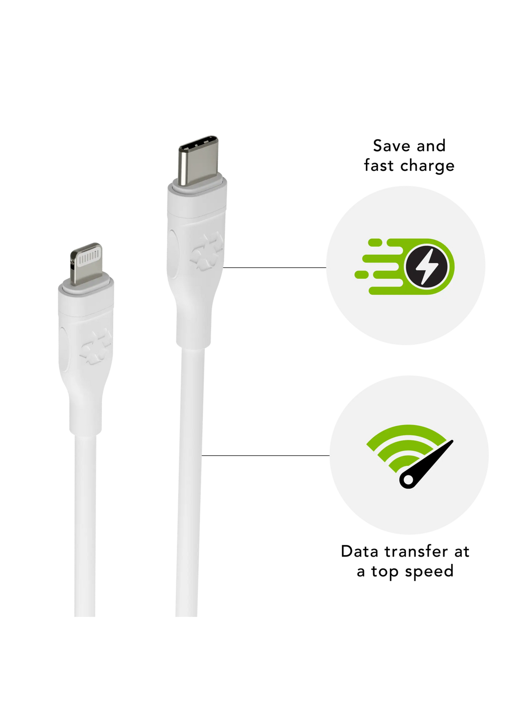 re-charge - Cable 2m USB-C to Lightning - White Cables